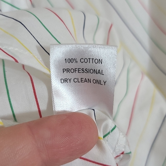 Petersyn M MEDIUM Lilly Rainbow Striped Off the Shoulder Top Shirt - Picture 6 of 7